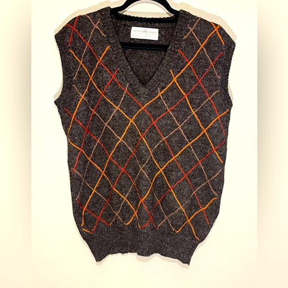 Peruvian Connection Men's Alpaca Wool Sweater V Neck Vest Medium Multicolor (G) - Picture 1 of 11